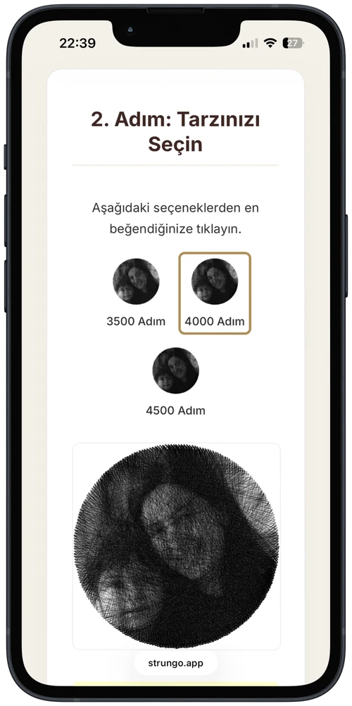 Tarz/önizleme seçim ekranı
